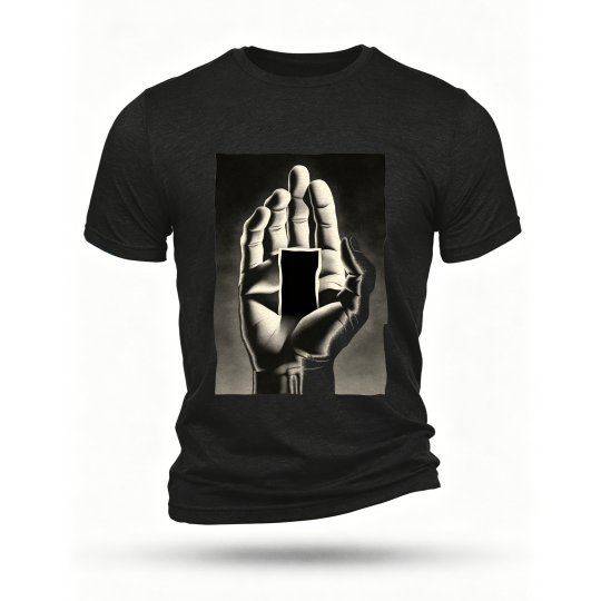 Black T-shirt, front print
