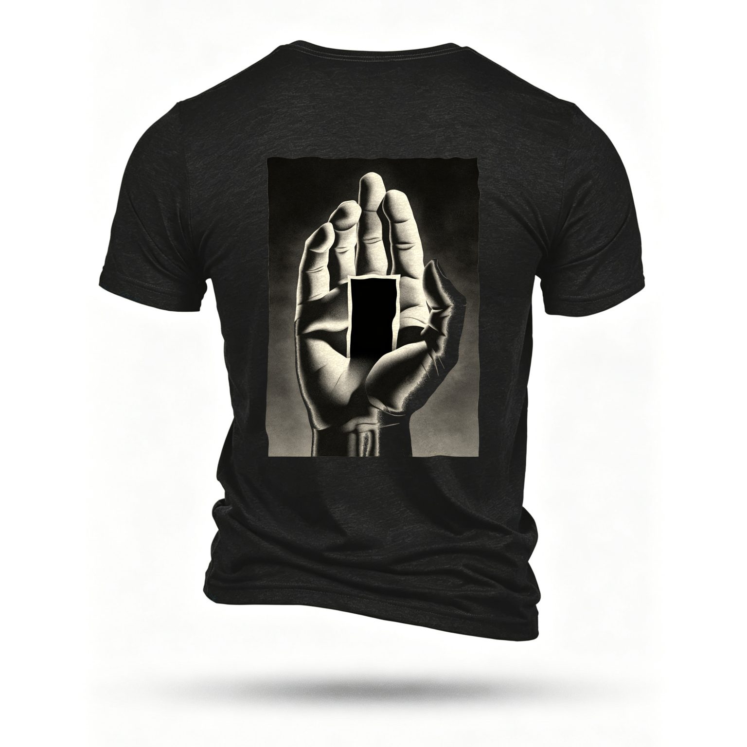Black T-shirt, back print