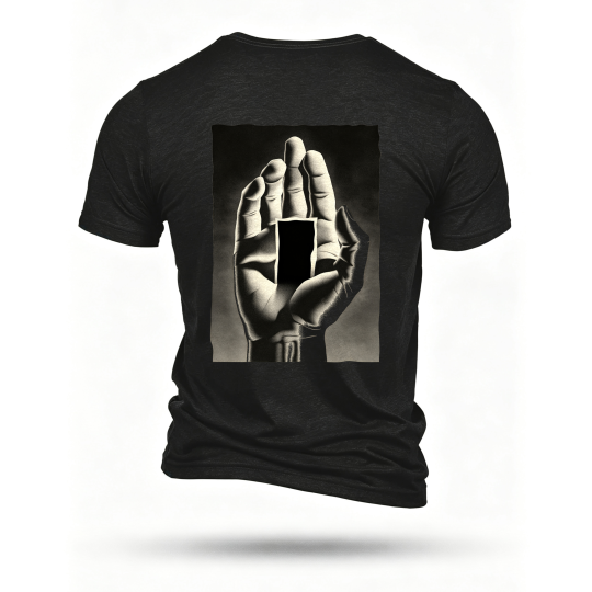 Black T-shirt, back print