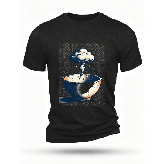 Black T-shirt, front print