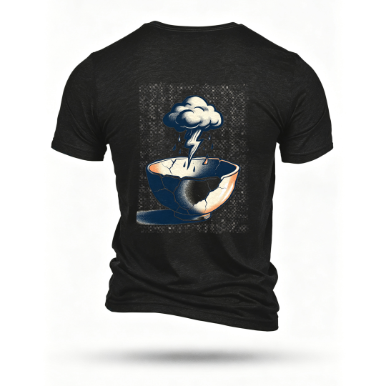Black T-shirt, back print
