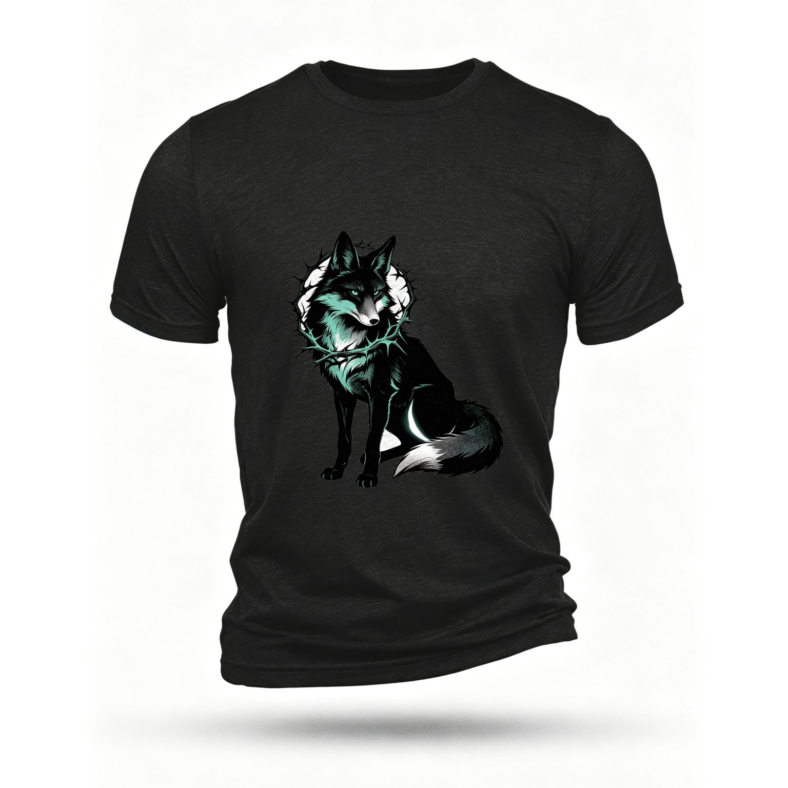 Black T-shirt, front print