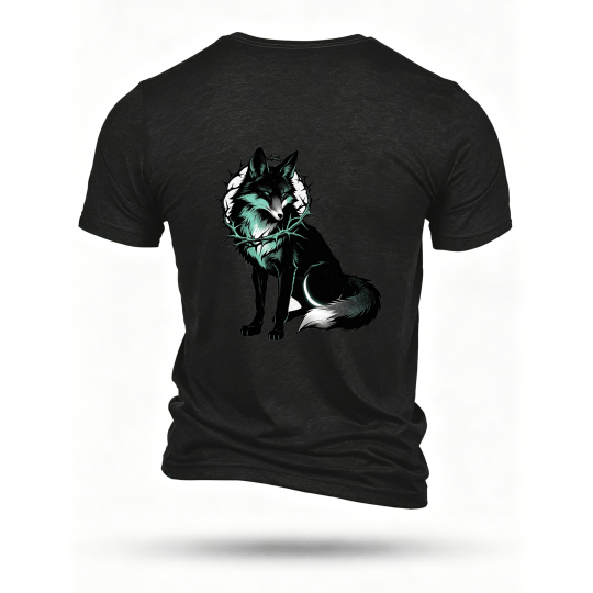 Black T-shirt, back print