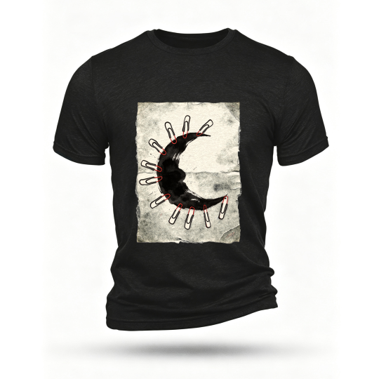 Black T-shirt, front print