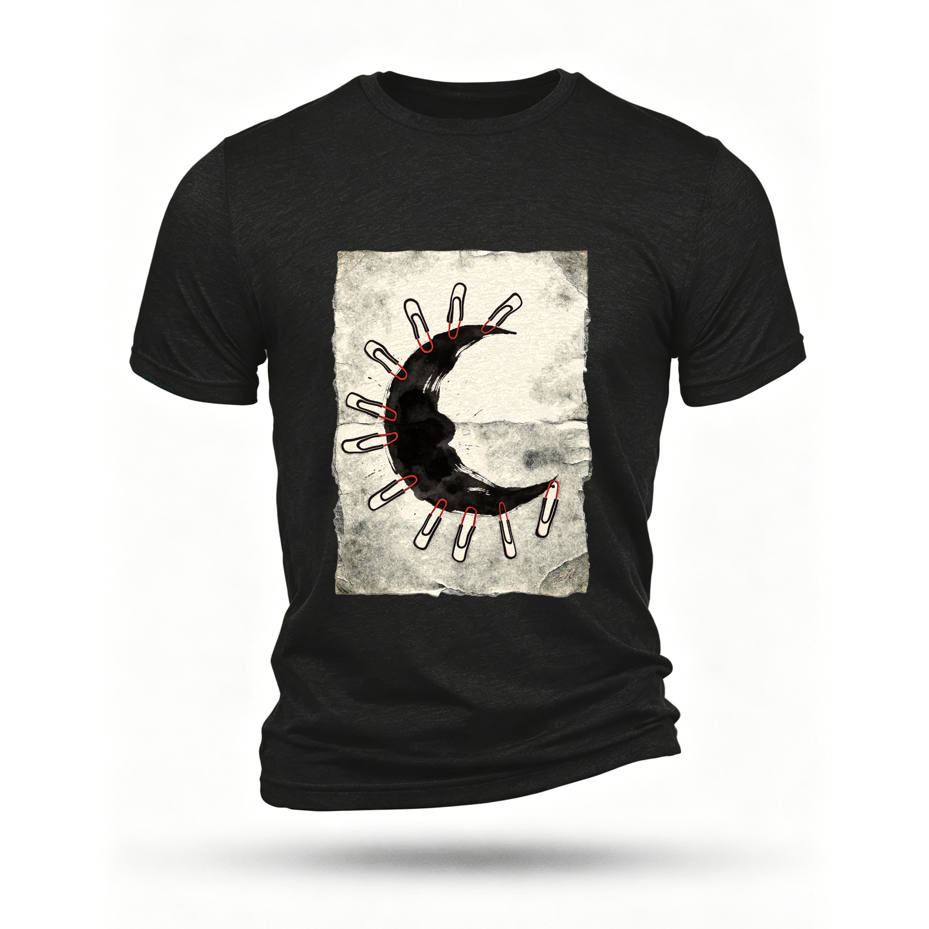 Black T-shirt, front print