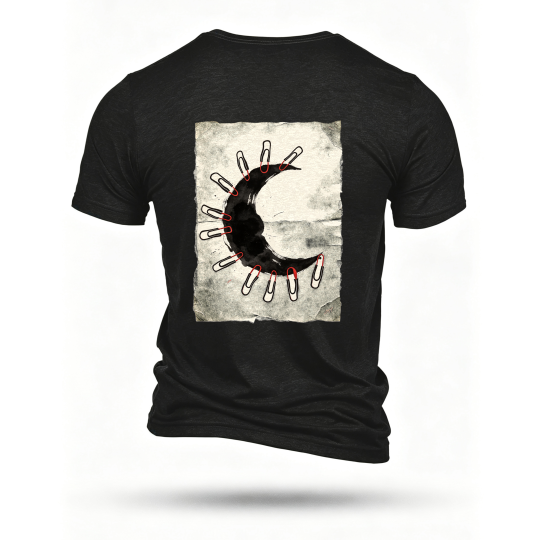Black T-shirt, back print