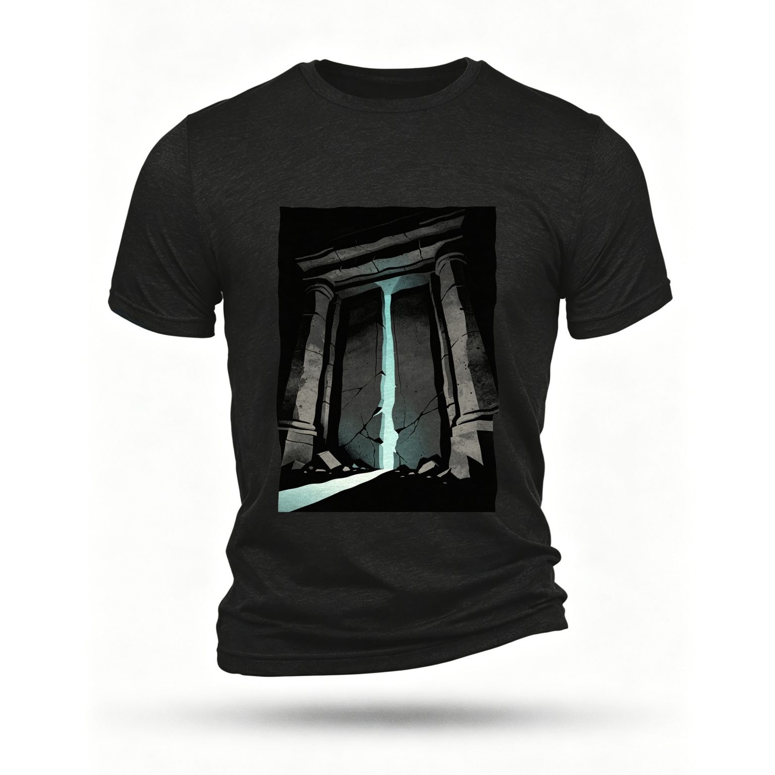Black T-shirt, front print