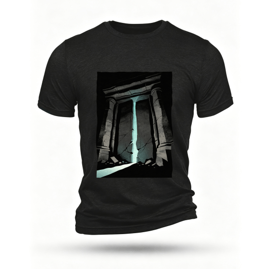 Black T-shirt, front print