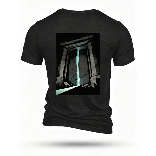 Black T-shirt, back print