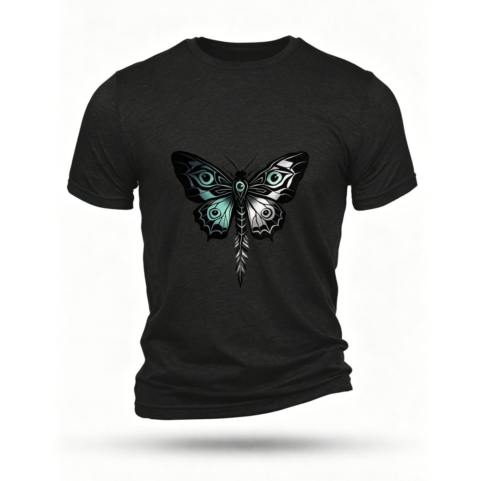 Black T-shirt, front print