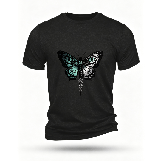 Black T-shirt, front print