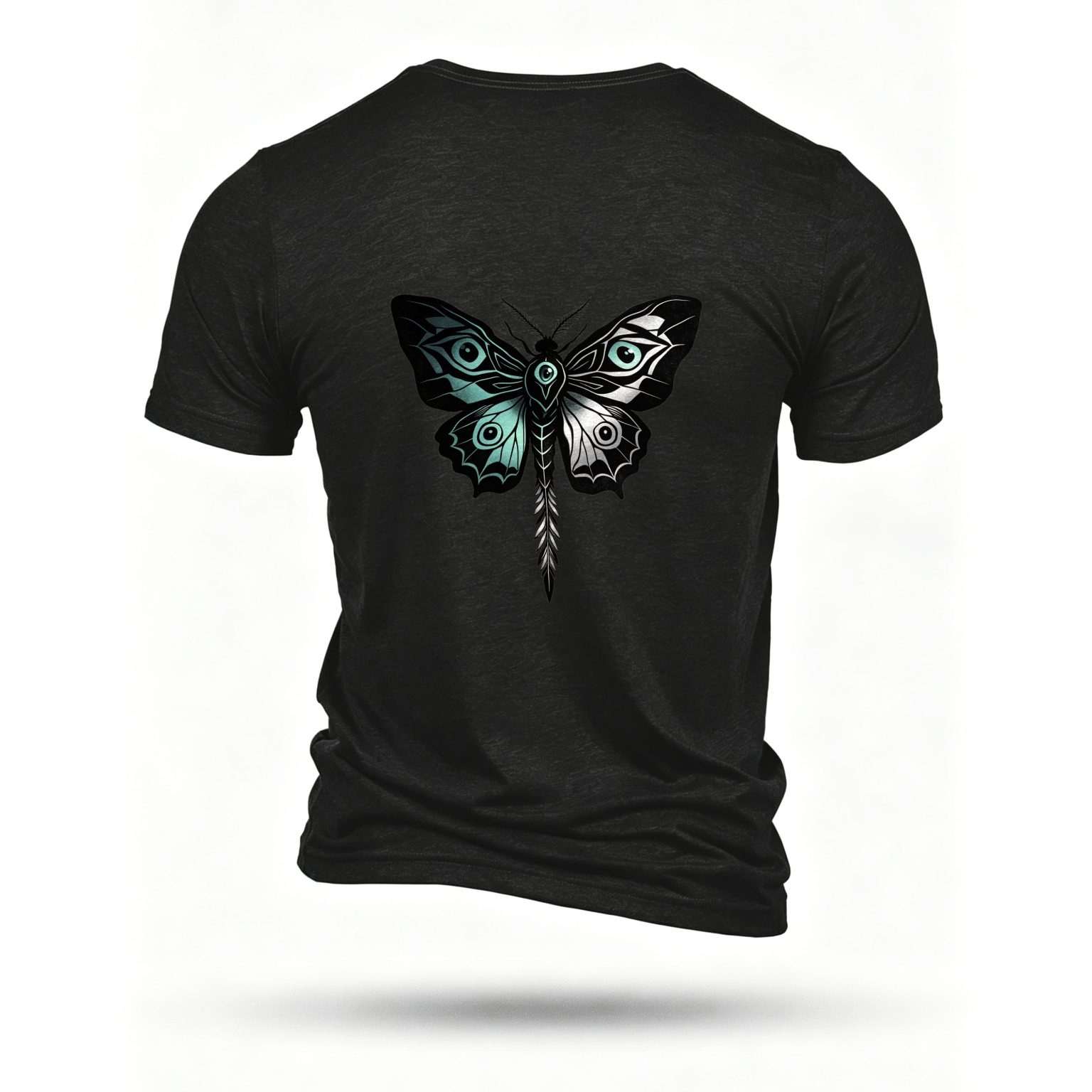 Black T-shirt, back print