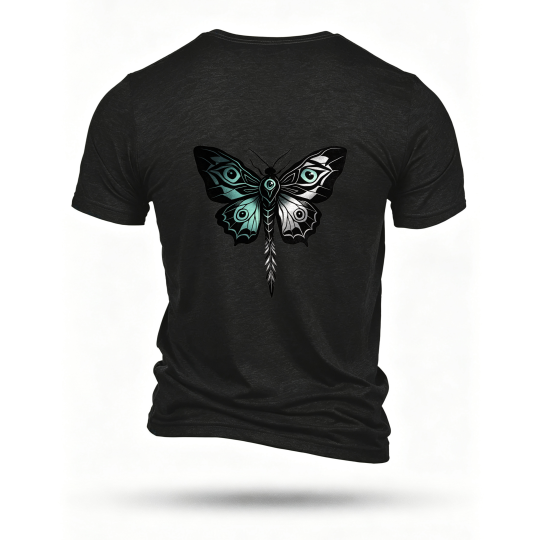 Black T-shirt, back print