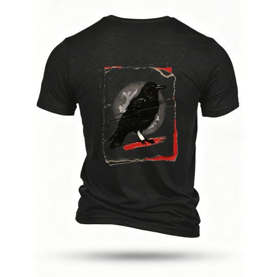 Black T-shirt, back print