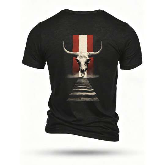 Black T-shirt, back print