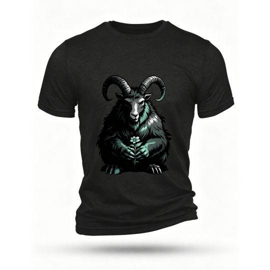 Black T-shirt, front print