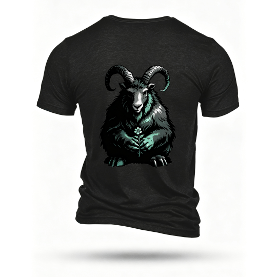 Black T-shirt, back print