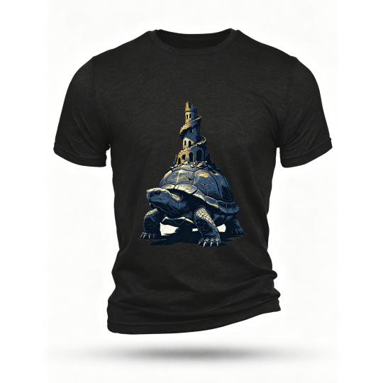 Black T-shirt, front print