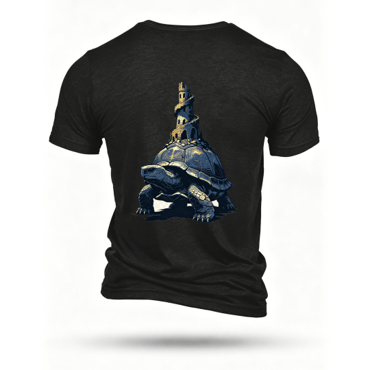 Black T-shirt, back print