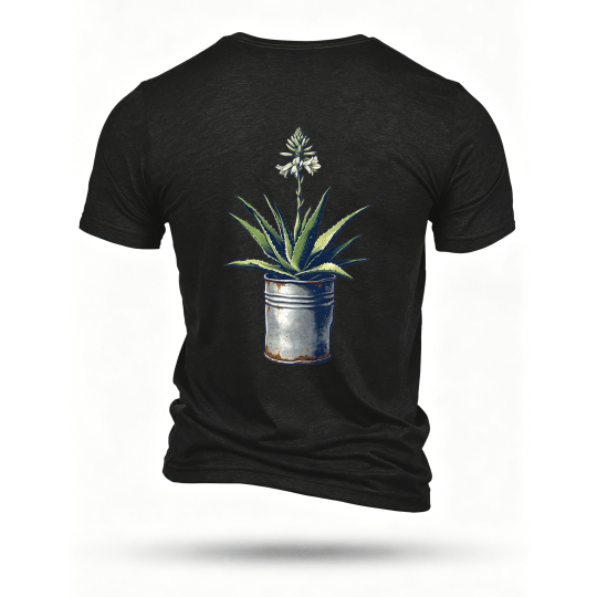 Black T-shirt, back print