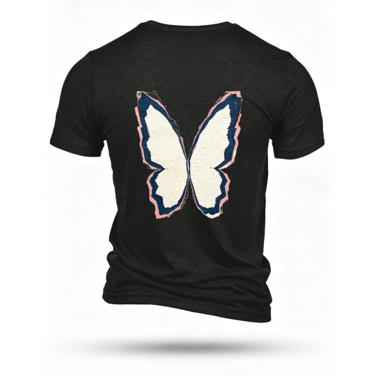 Black T-shirt, back print