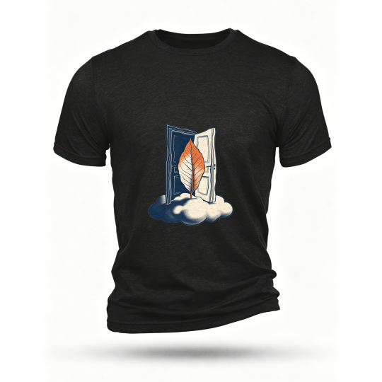 Black T-shirt, front print
