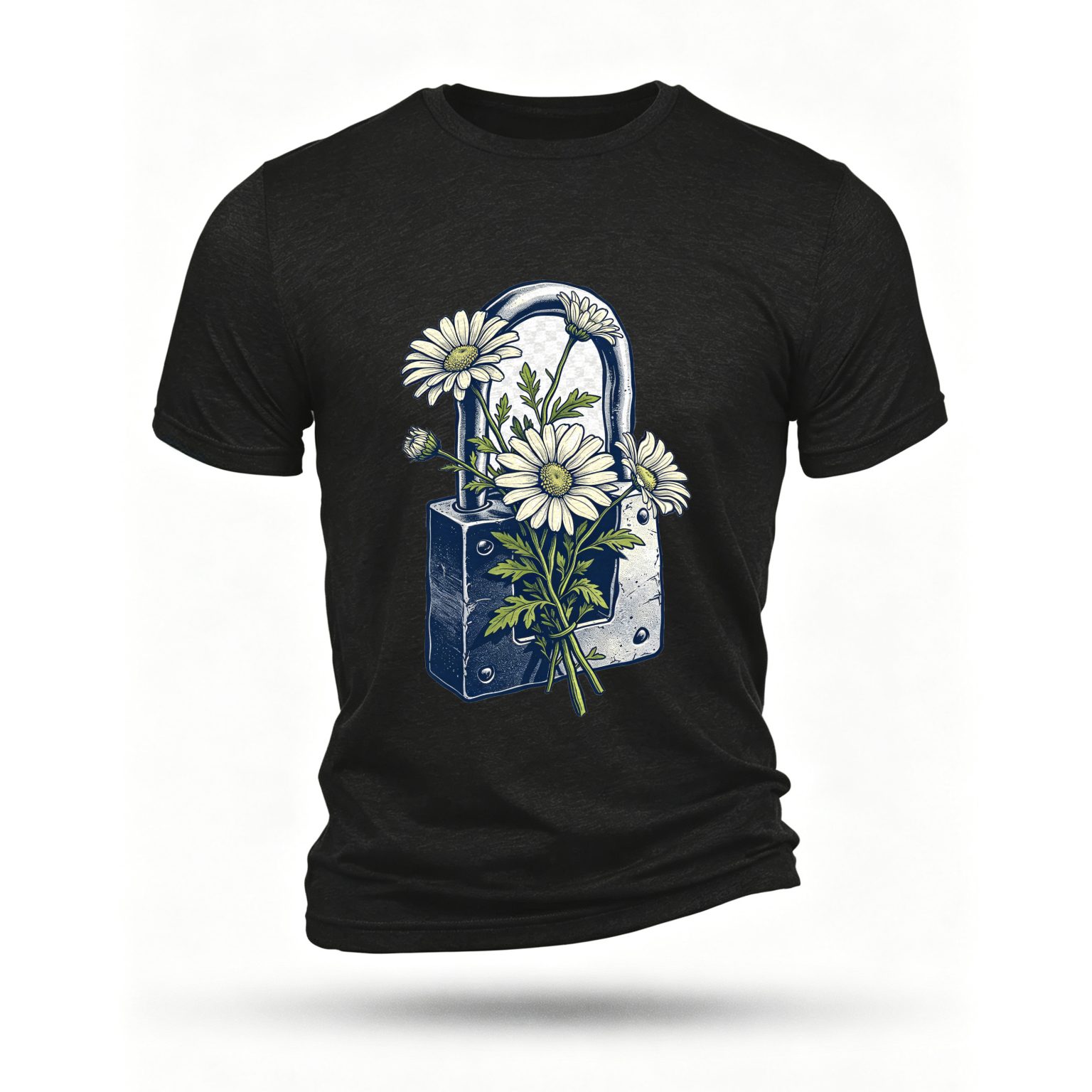 Black T-shirt, front print