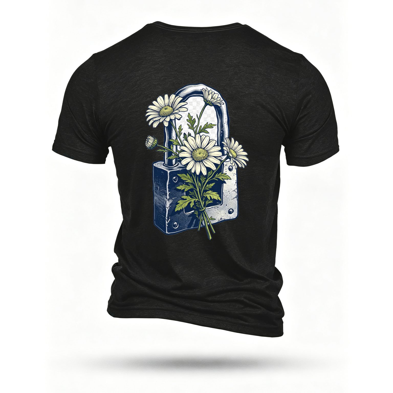 Black T-shirt, back print