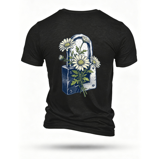 Black T-shirt, back print
