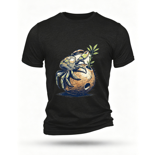 Black T-shirt, front print