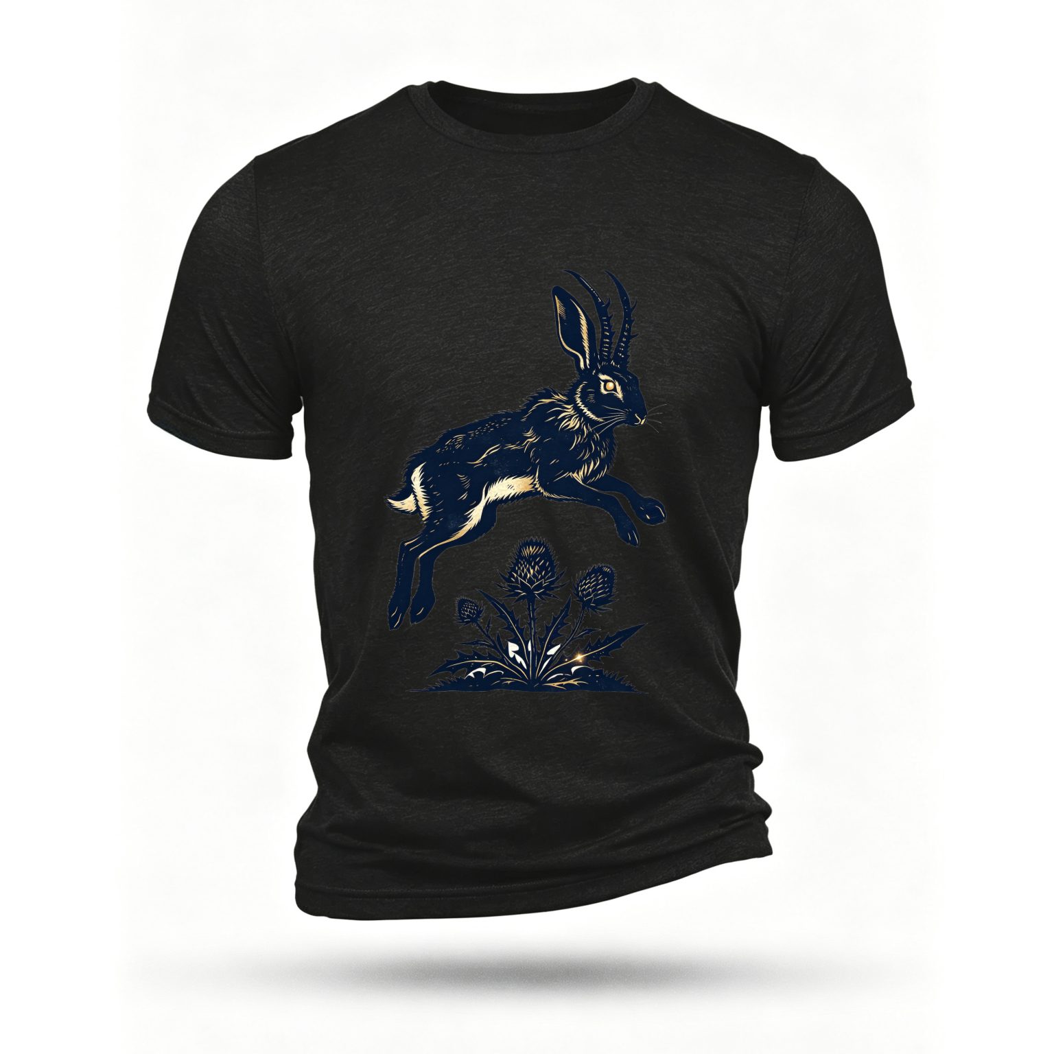Black T-shirt, front print