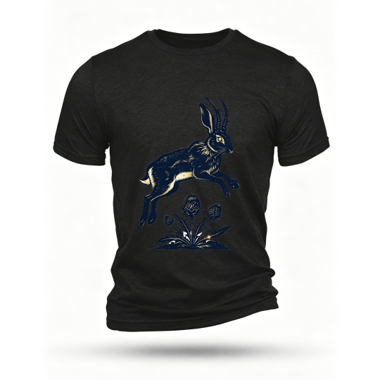 Black T-shirt, front print