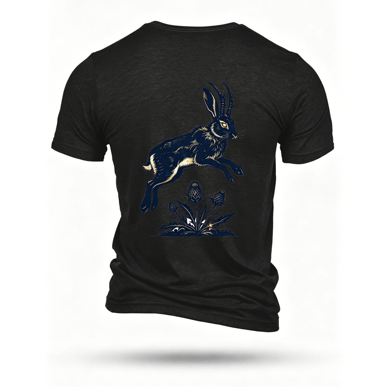 Black T-shirt, back print