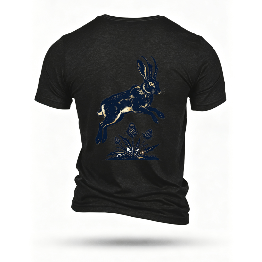 Black T-shirt, back print