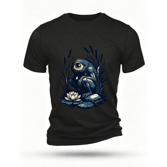 Black T-shirt, front print