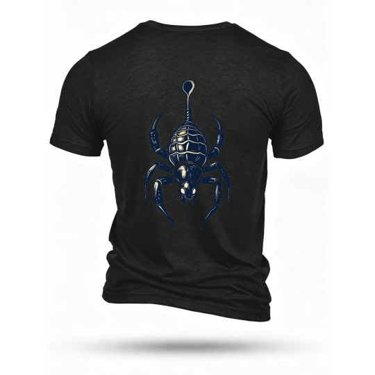 Black T-shirt, back print