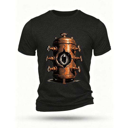 Black T-shirt, front print