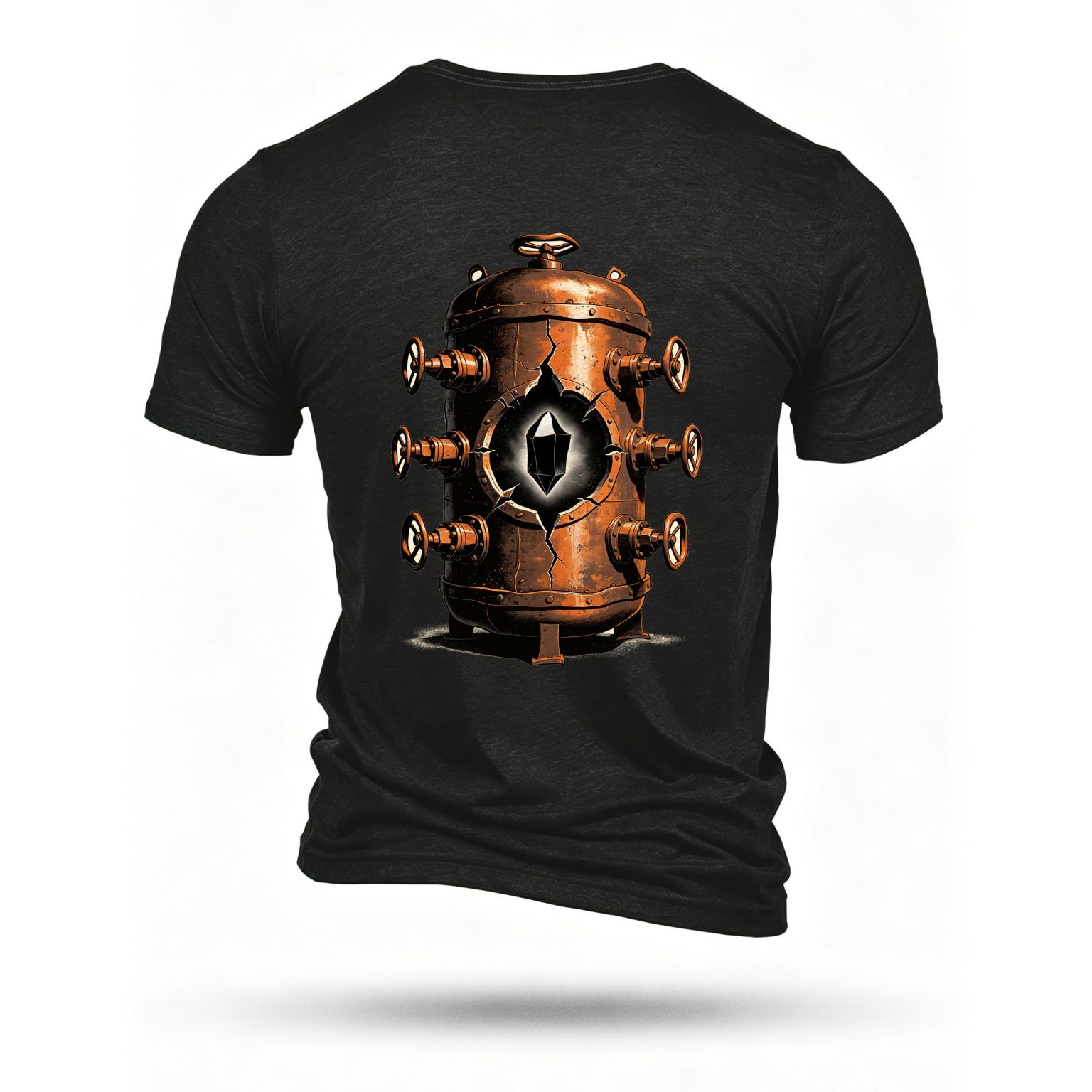 Black T-shirt, back print