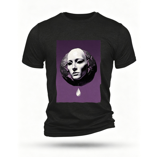 Black T-shirt, front print