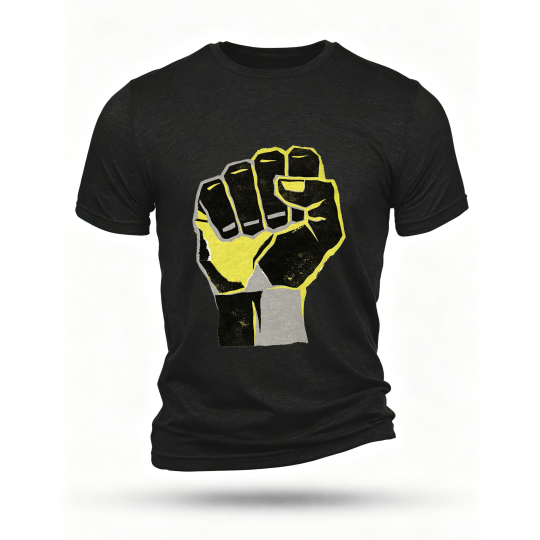 Black T-shirt, front print