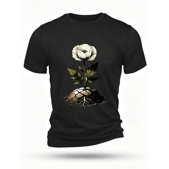 Black T-shirt, front print