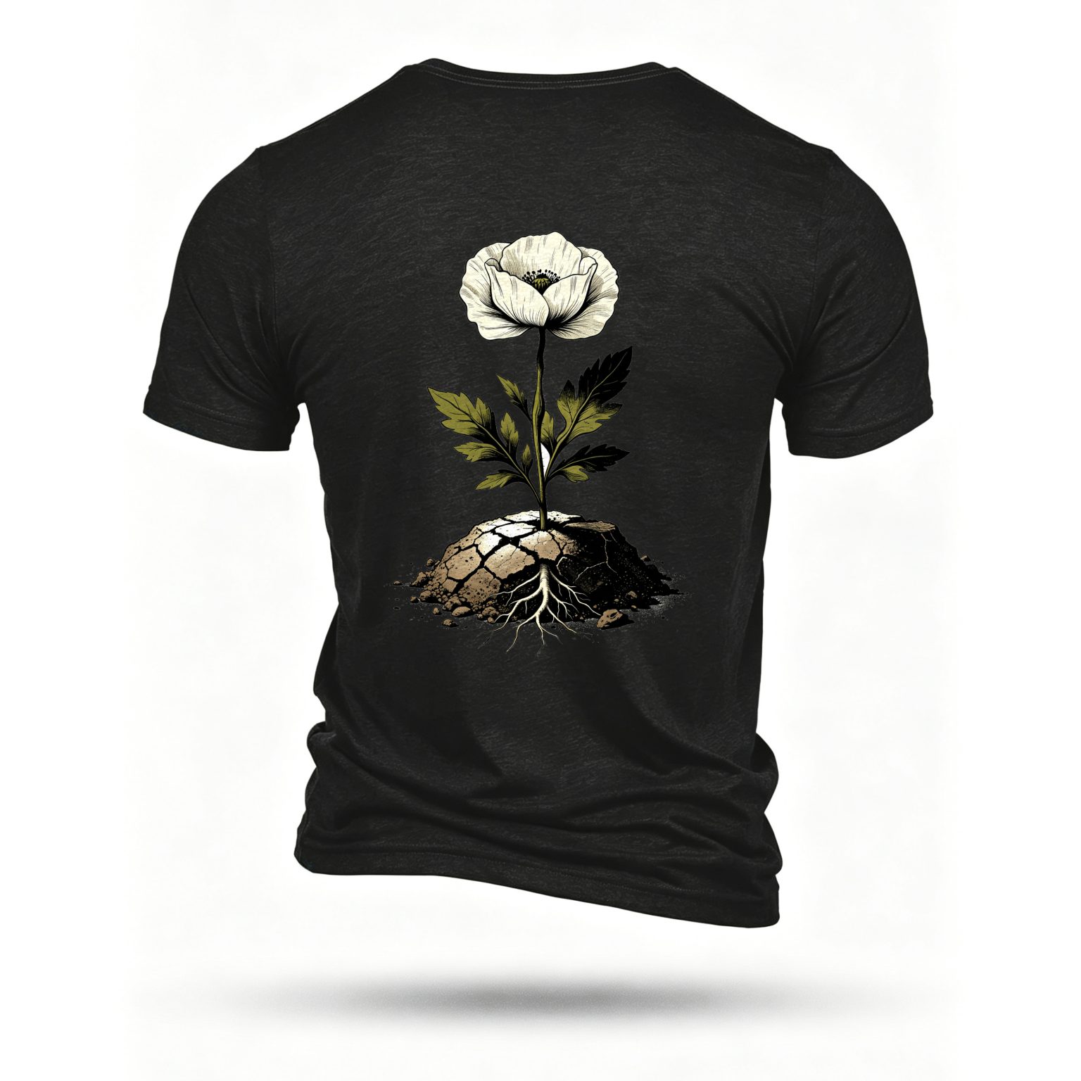 Black T-shirt, back print