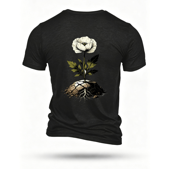 Black T-shirt, back print