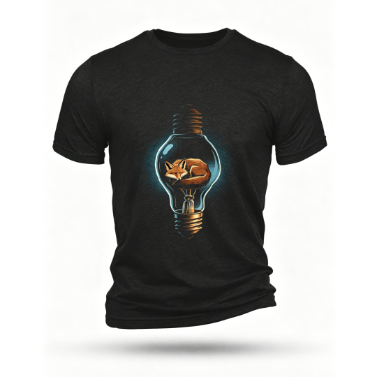 Black T-shirt, front print