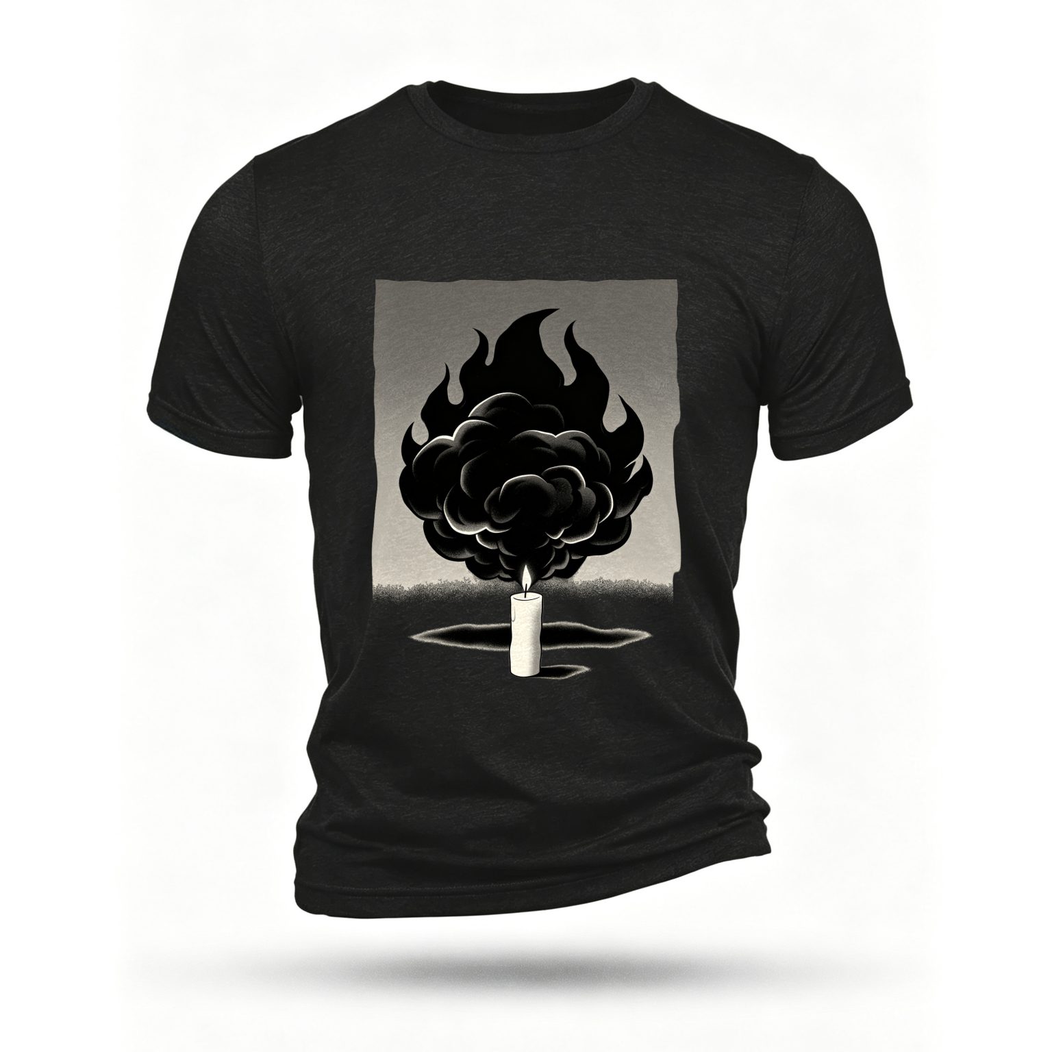 Black T-shirt, front print