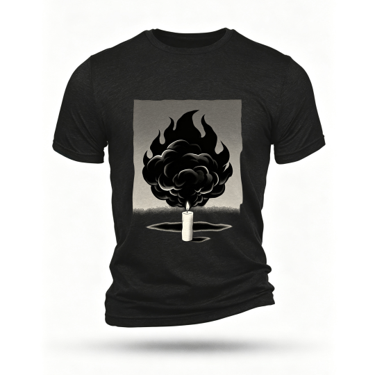 Black T-shirt, front print