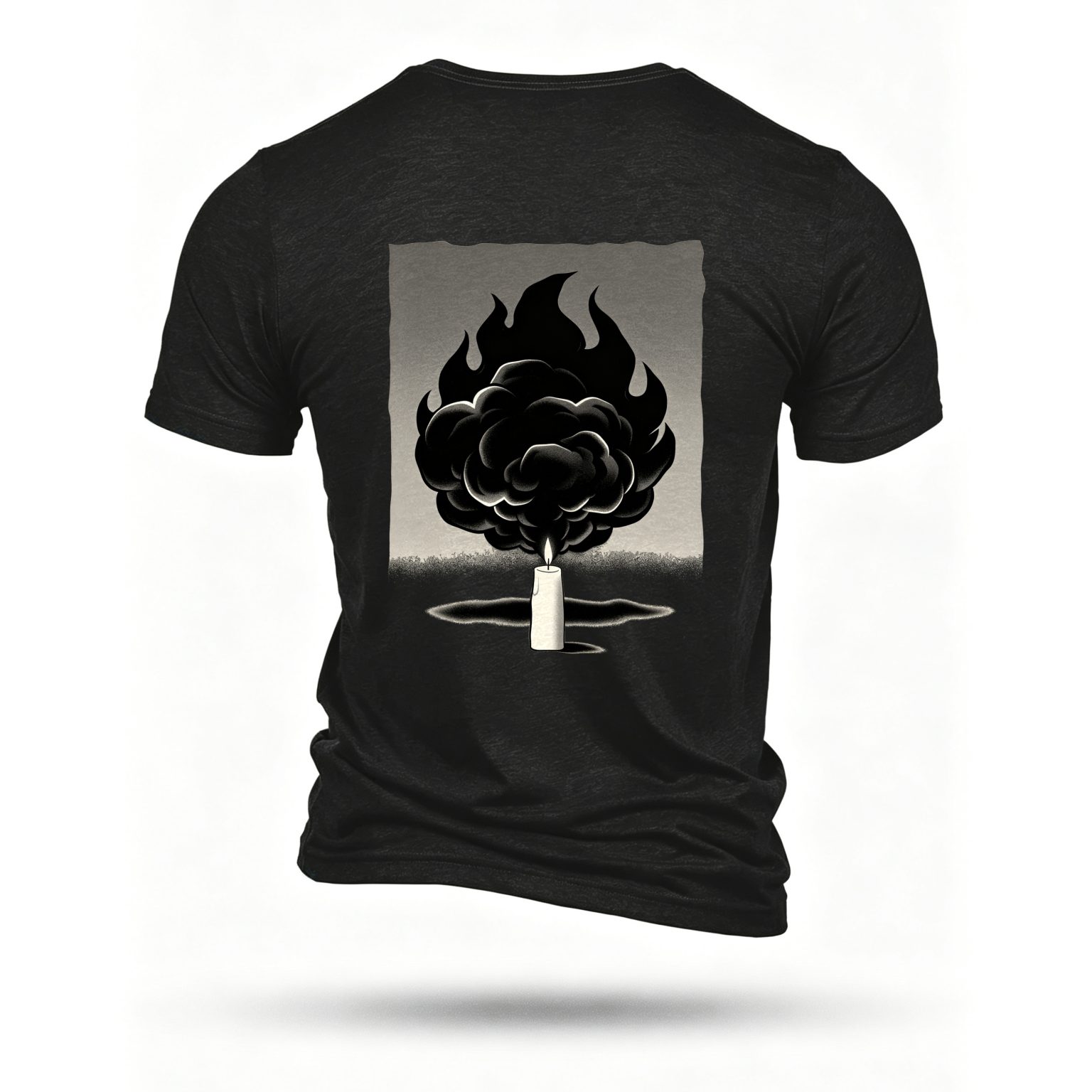 Black T-shirt, back print