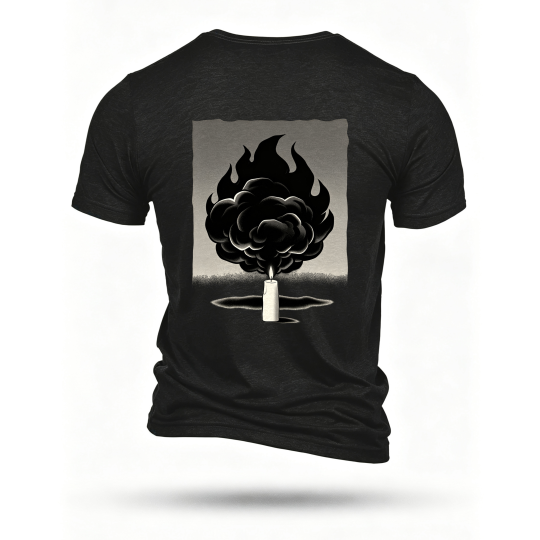 Black T-shirt, back print