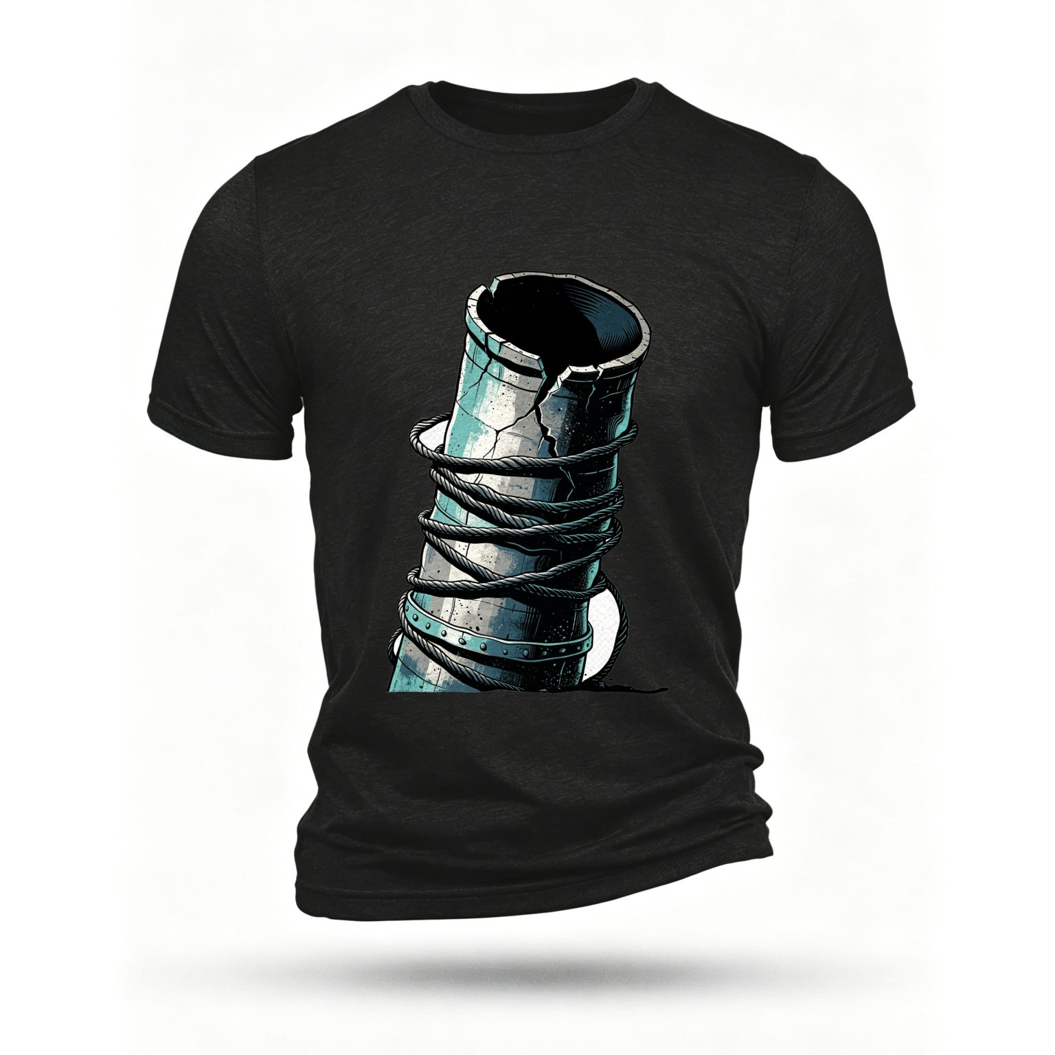 Black T-shirt, front print