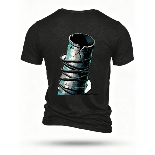 Black T-shirt, back print